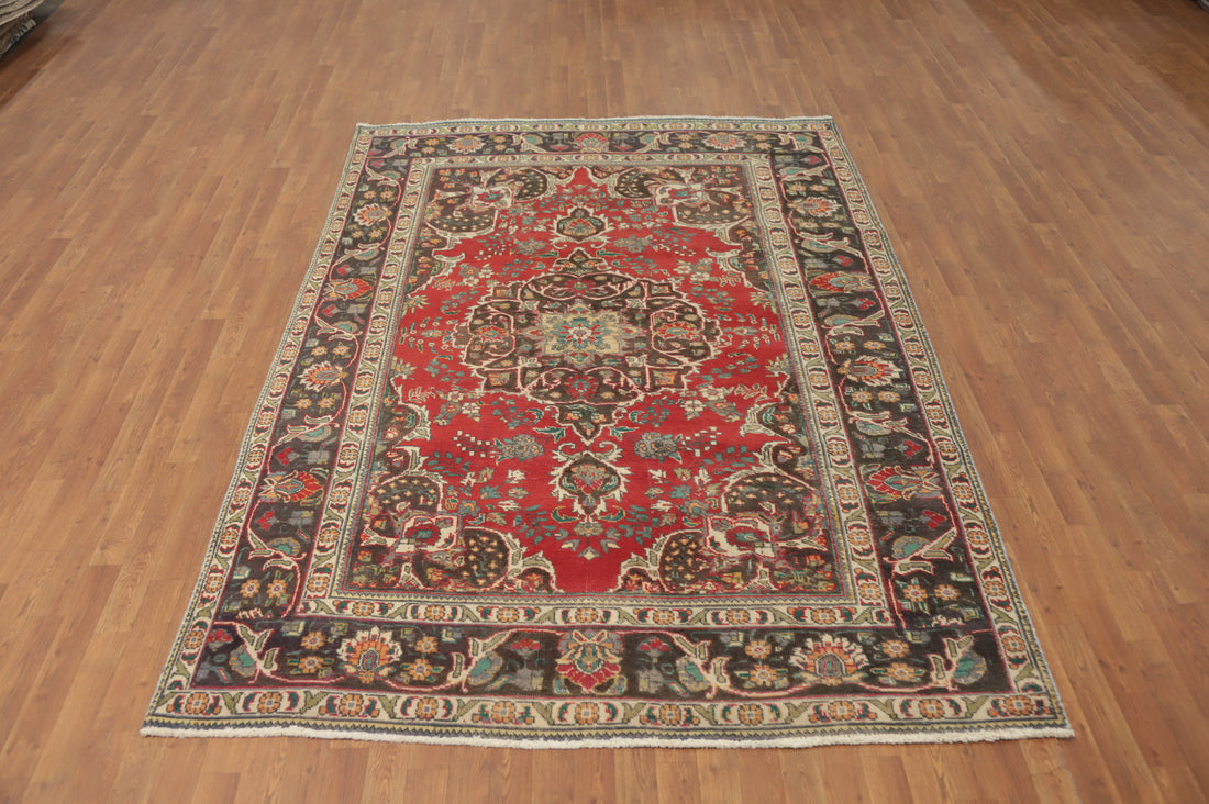 Traditional Wool Tabriz Persian Area Rug 6x9