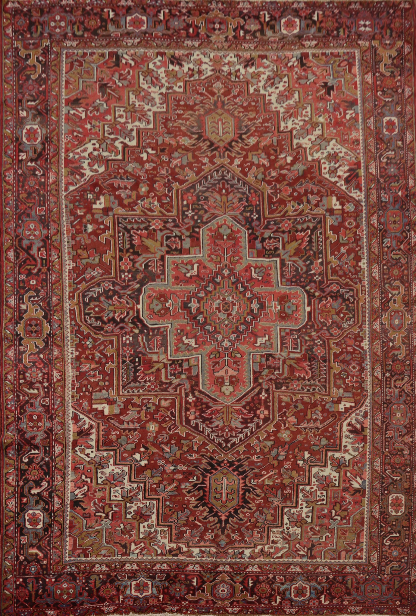 Vegetable Dye Red Heriz Persian Area Rug 9x12