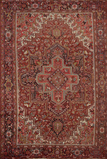 Vegetable Dye Red Heriz Persian Area Rug 9x12
