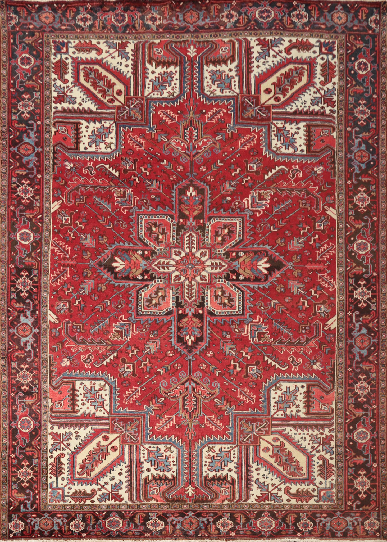 Vintage Wool Heriz Persian Area Rug 8x10