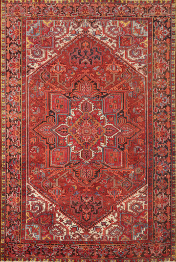 Vegetable Dye Wool Heriz Persian Area Rug 7x9