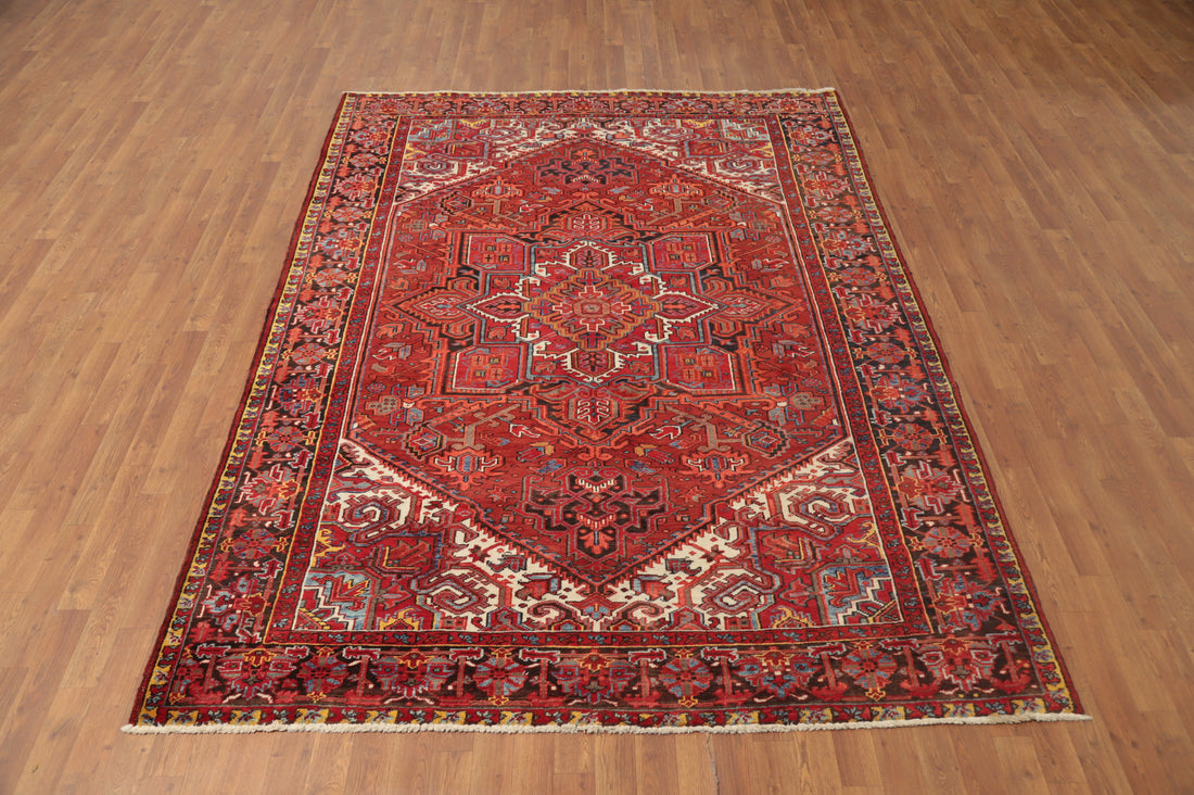 Vegetable Dye Wool Heriz Persian Area Rug 7x9