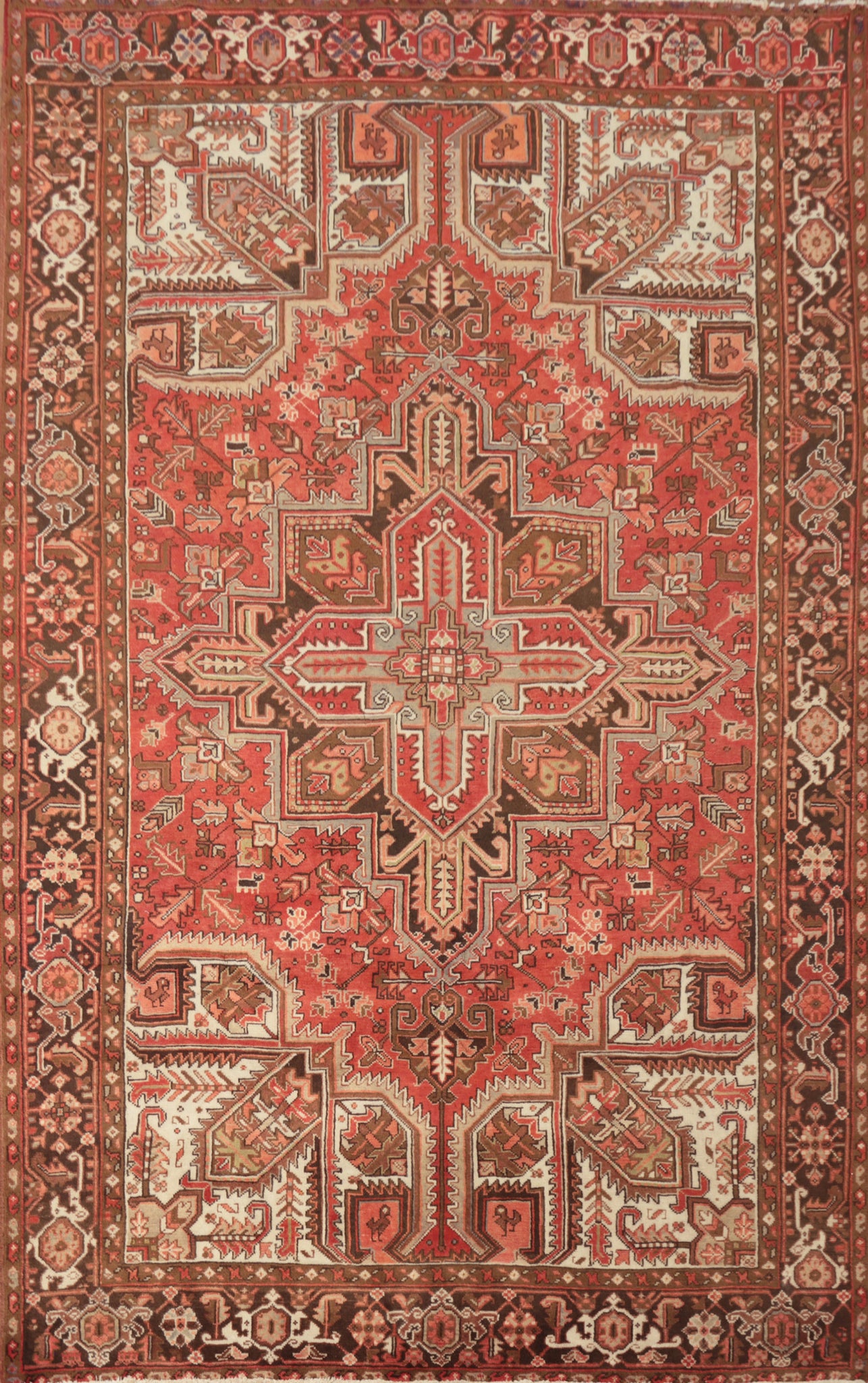 Handmade Wool Heriz Persian Area Rug 7x10