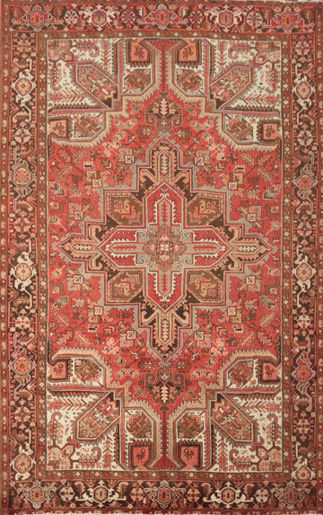 Handmade Wool Heriz Persian Area Rug 7x10