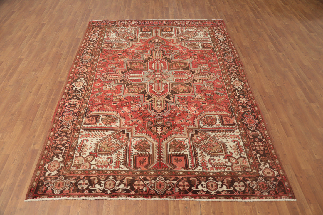 Handmade Wool Heriz Persian Area Rug 7x10