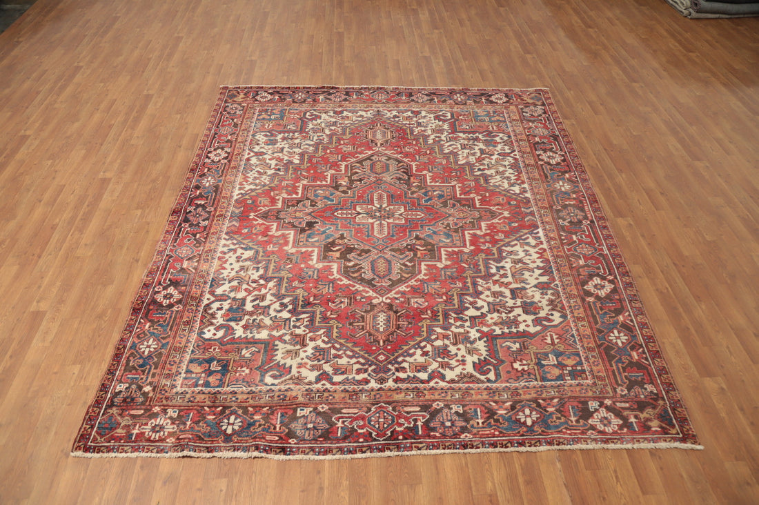 Vegetable Dye Wool Heriz Persian Area Rug 8x9
