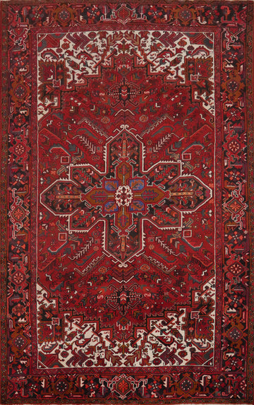 Vegetable Dye Red Heriz Persian Area Rug 7x10