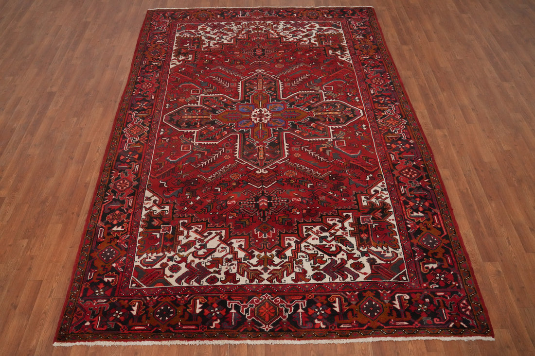 Vegetable Dye Red Heriz Persian Area Rug 7x10
