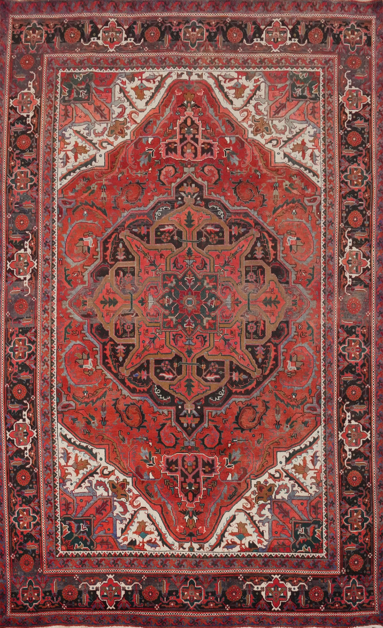 Vegetable Dye Wool Heriz Persian Area Rug 8x11
