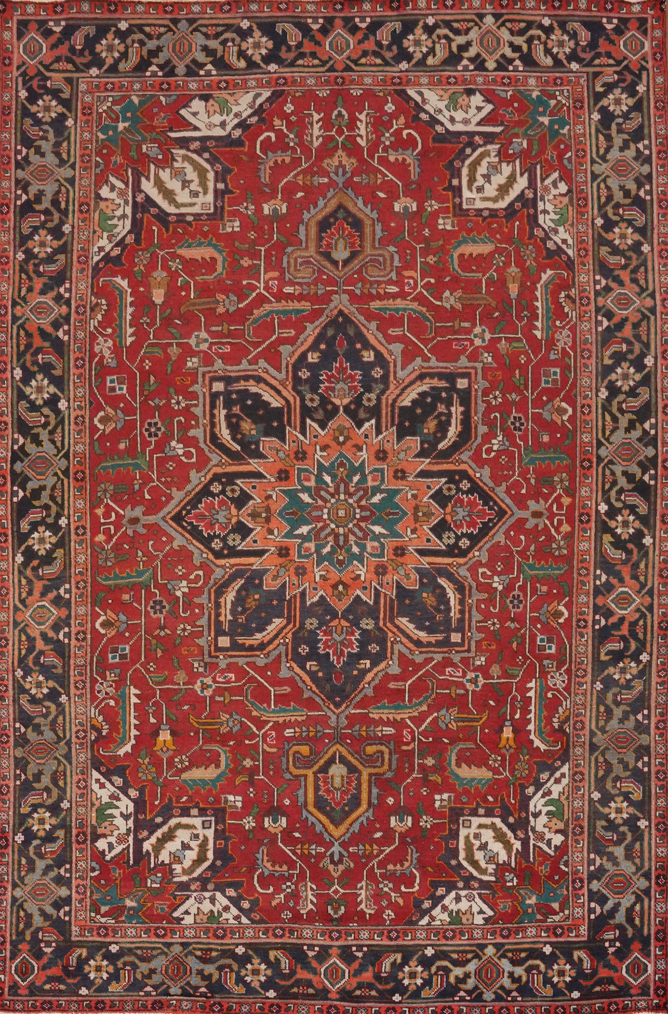 Vegetable Dye Red Heriz Persian Area Rug 8x11