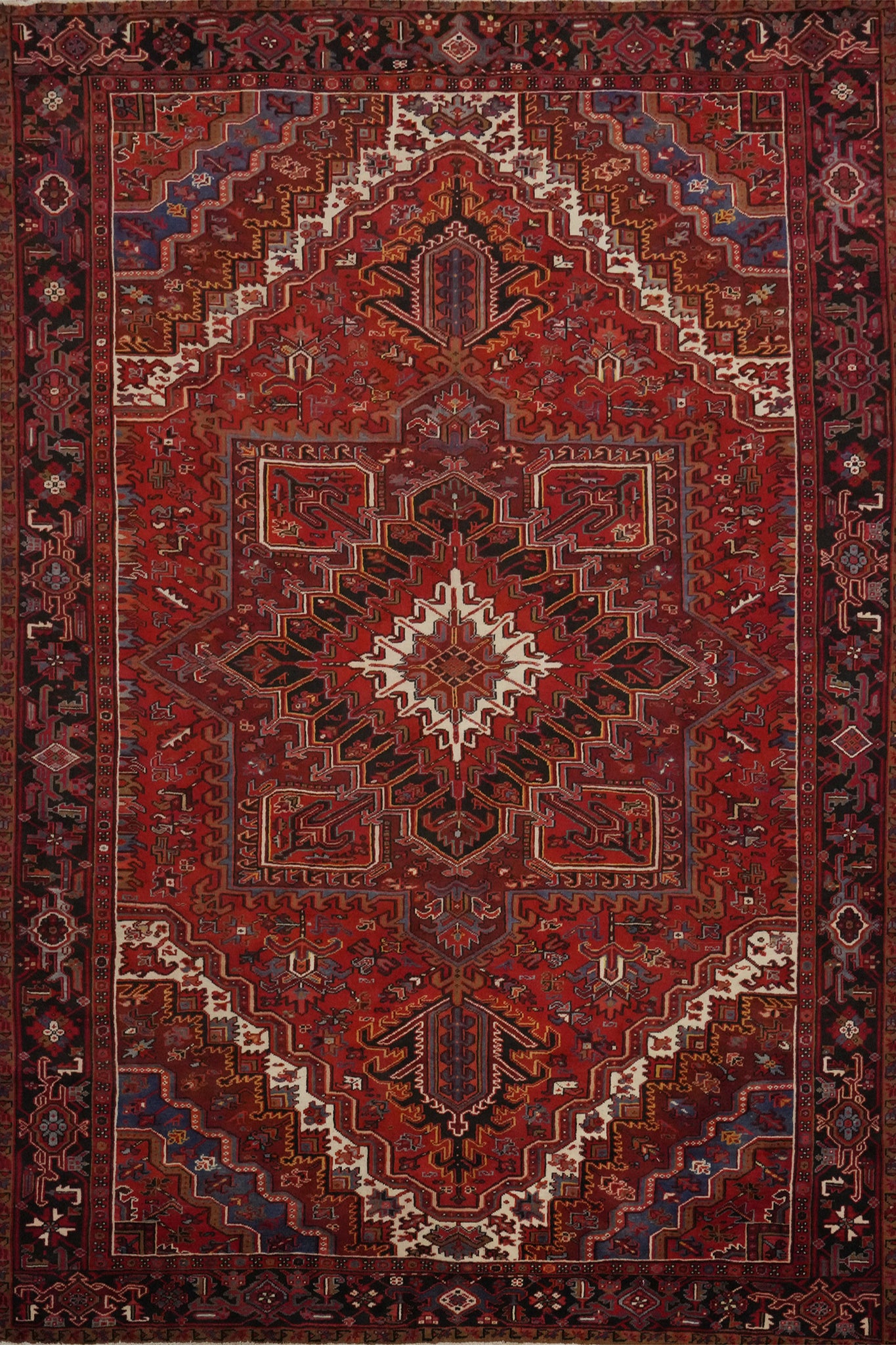 Vegetable Dye Red Heriz Persian Area Rug 10x12