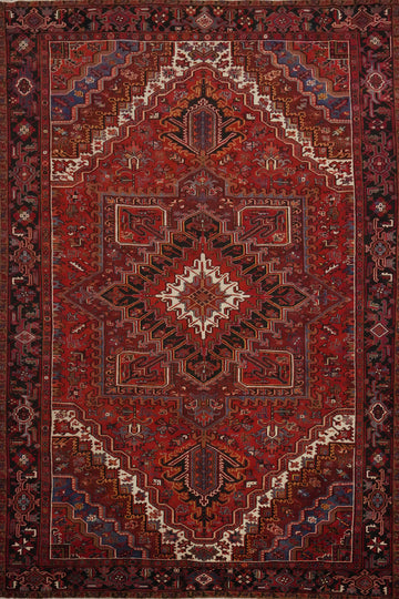 Vegetable Dye Red Heriz Persian Area Rug 10x12
