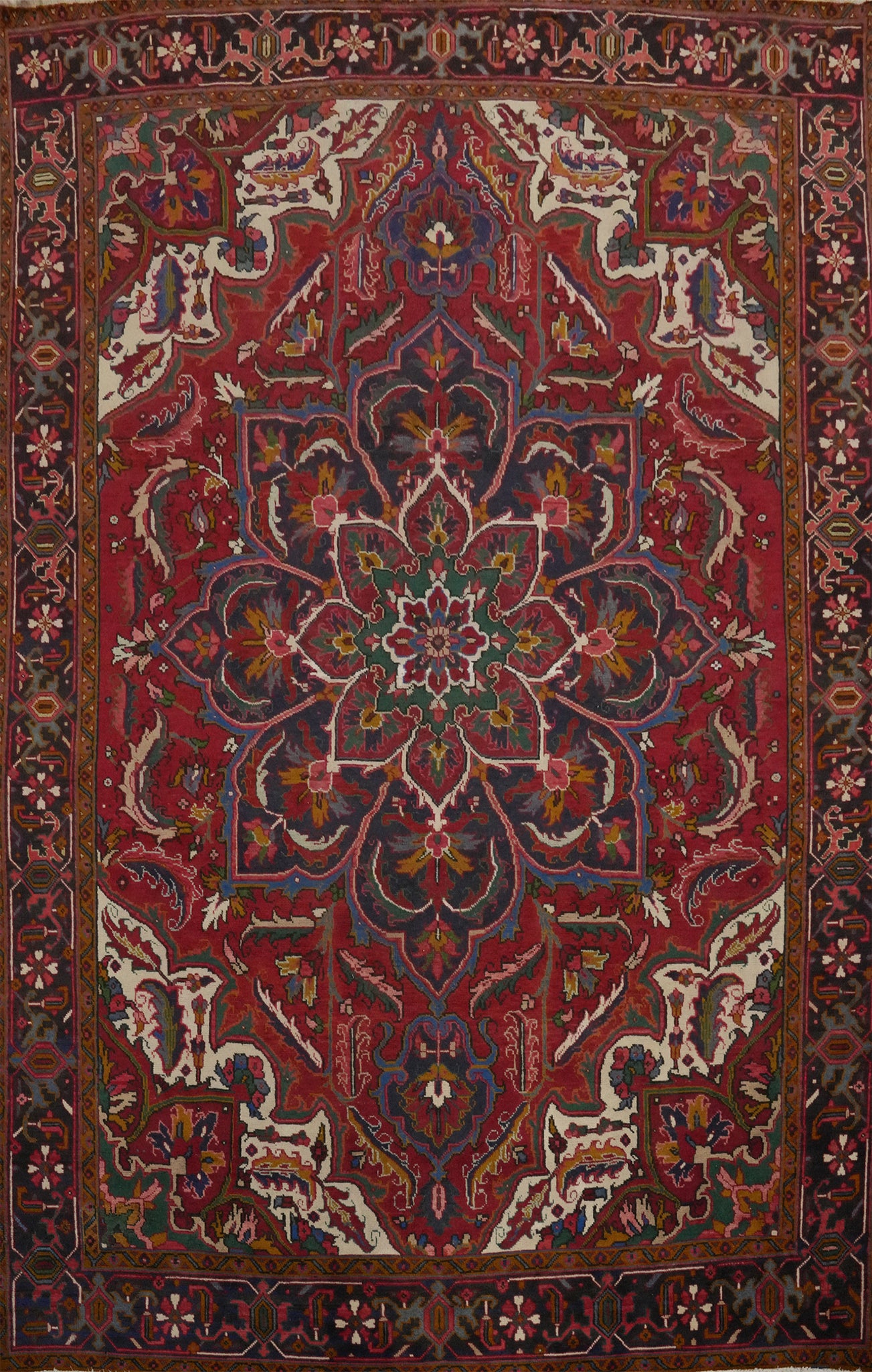 Vegetable Dye Wool Heriz Persian Area Rug 10x13