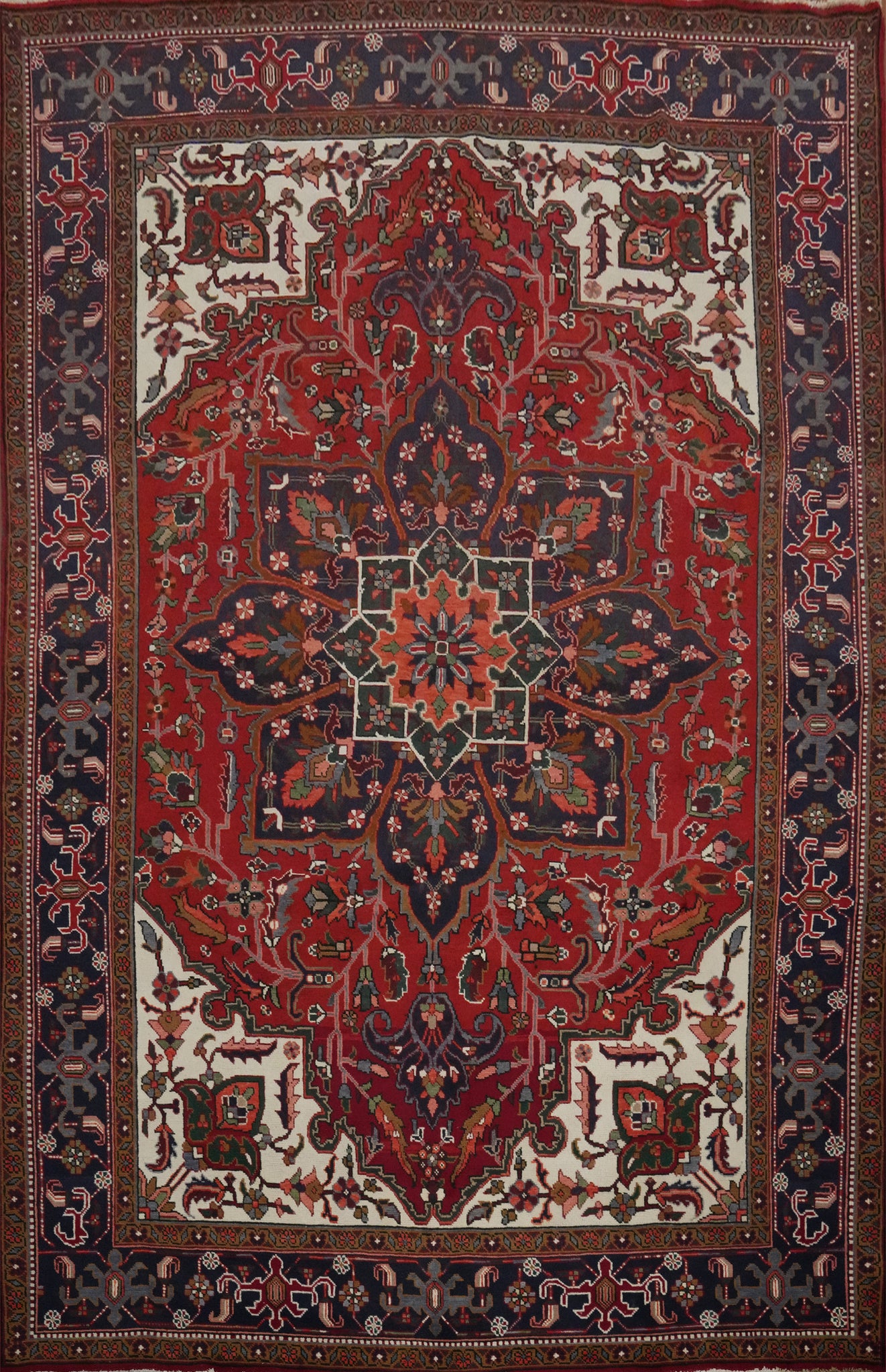 Vegetable Dye Red Heriz Persian Area Rug 9x13