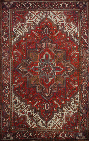 Vegetable Dye Red Heriz Persian Area Rug 8x11