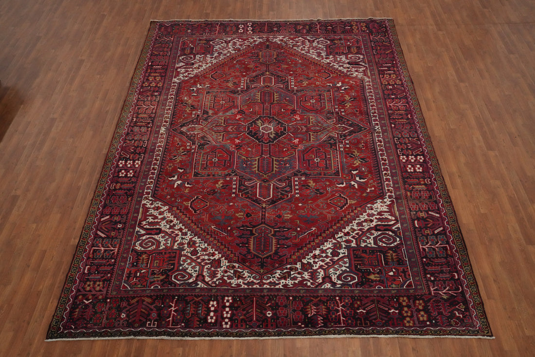 Vegetable Dye Red Heriz Persian Large Rug 10x13
