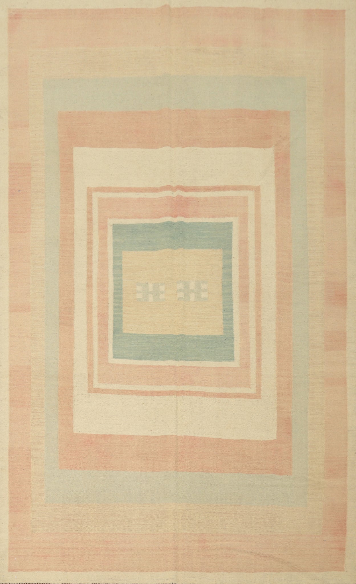 Elegant Pastel Wool Kilim Area Rug 6x9 Soft Tones for Modern Homes