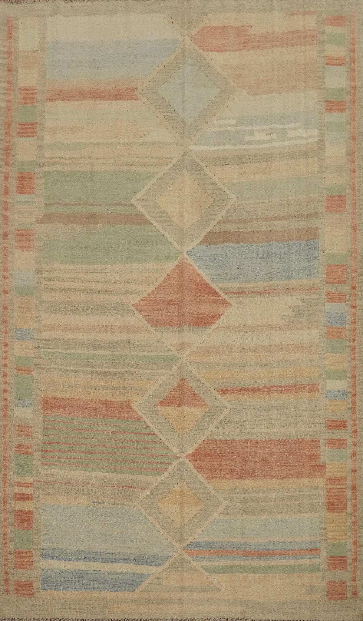 Muted Pastel Geometric Kilim Rug 6x9 for Elegant Interiors