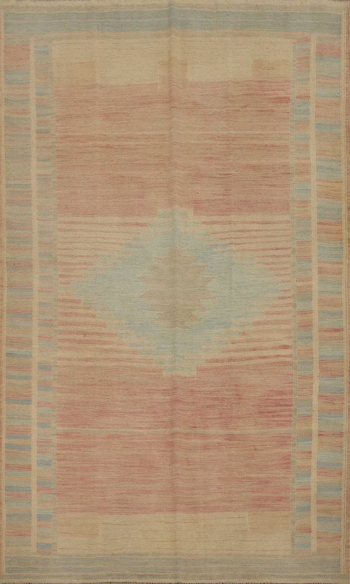 Blended Tranquility Geometric Pastel Kilim Area Rug 5x8