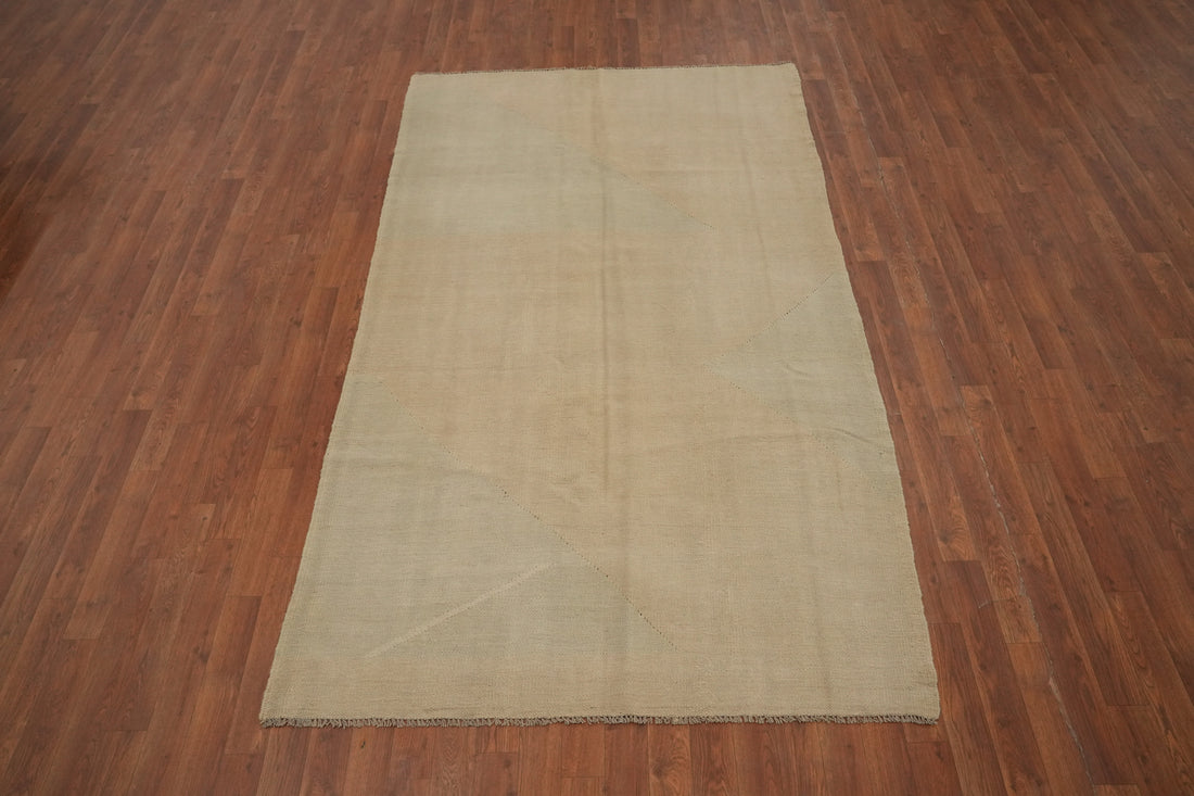 Earth Tones Wool Kilim Handwoven Area Rug 5x8