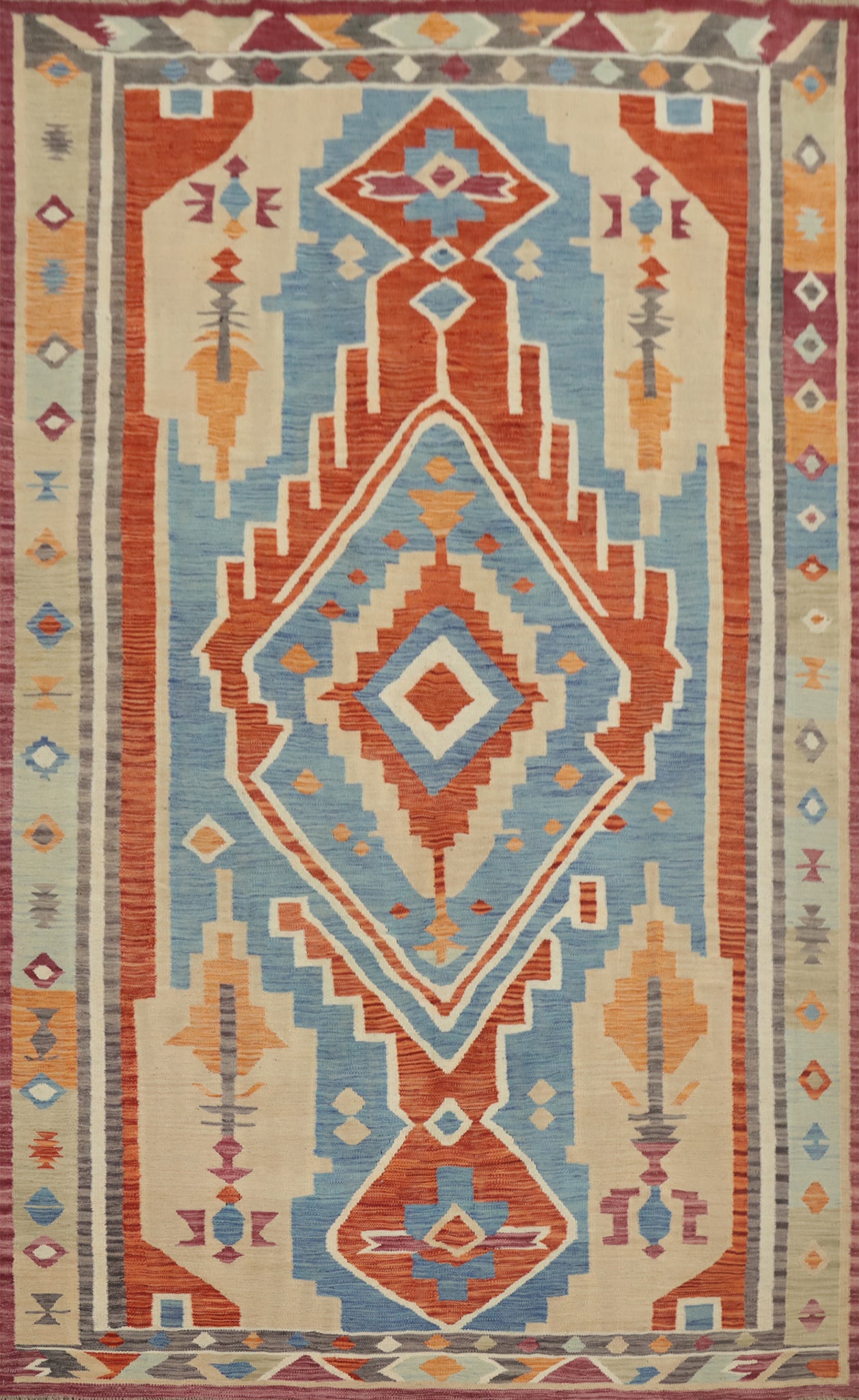 Geometric Kilim Handwoven Area Rug 6x10