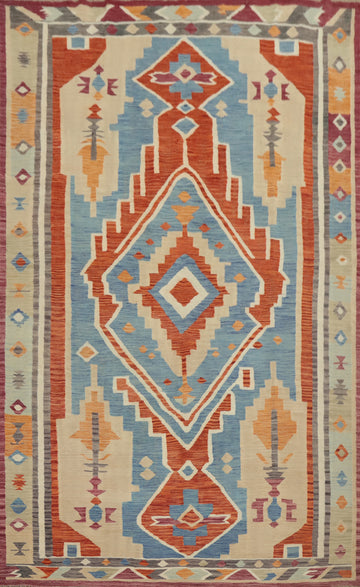 Geometric Kilim Handwoven Area Rug 6x10