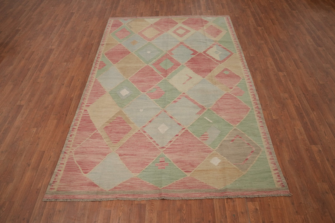 Pastel Diamond Kilim Area Rug 6x9 for a Stylish Modern Look