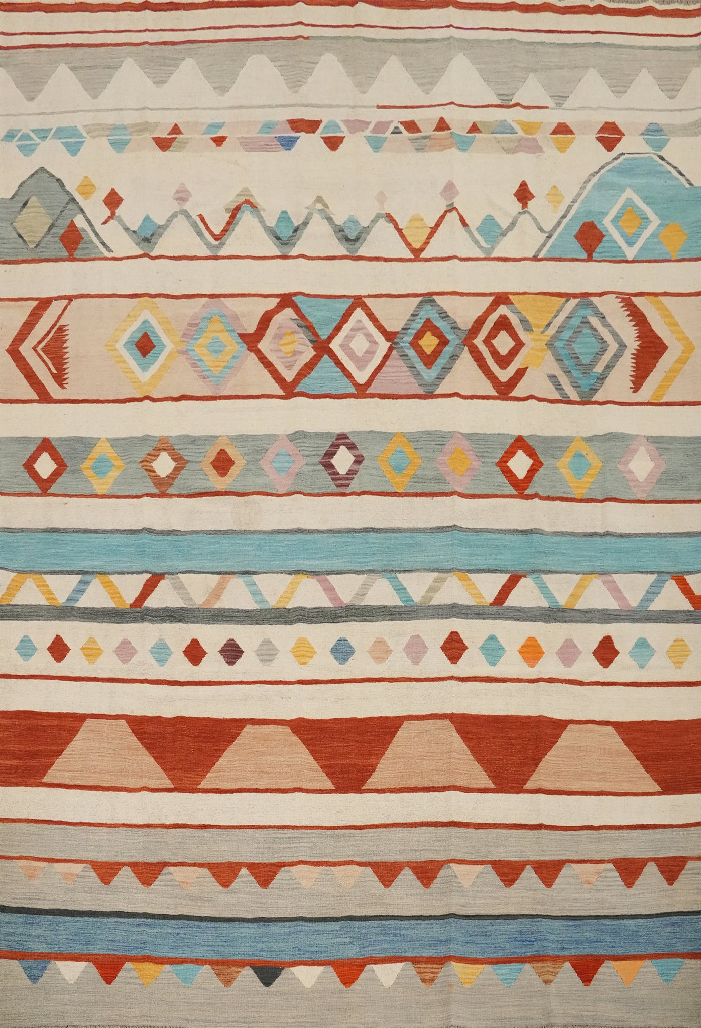 Geometric Kilim Handwoven Area Rug 9x12