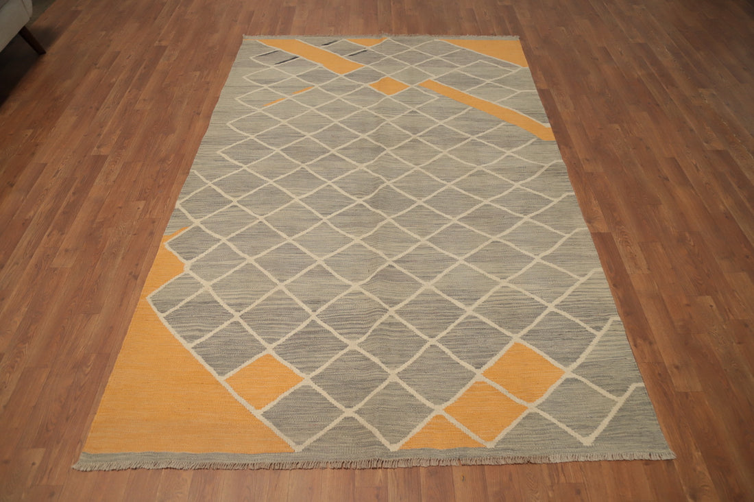 Vegetable Dye Kilim Flat Weave Area Rug 5x8
