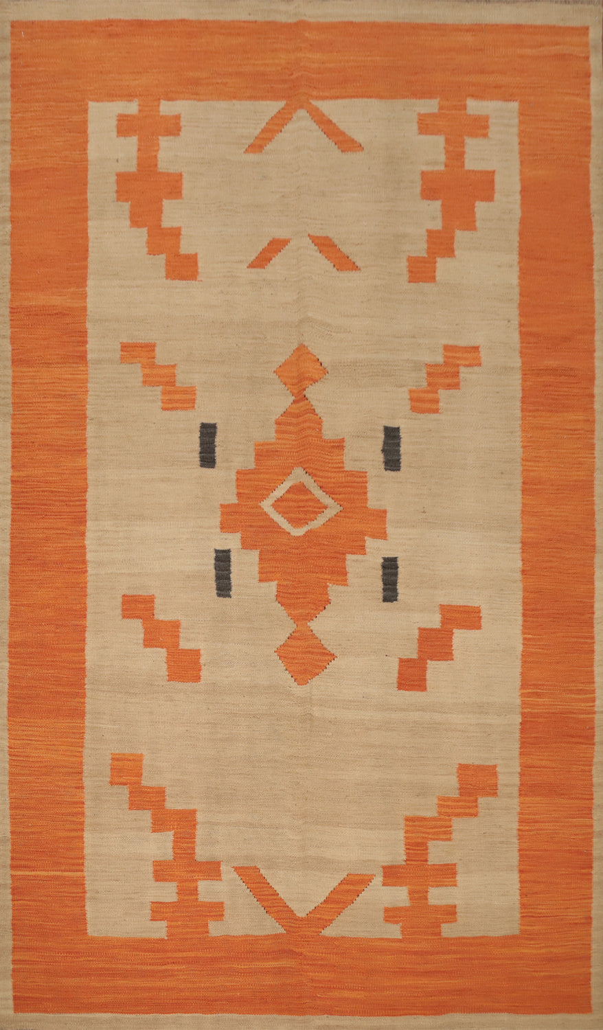 Geometric Kilim Vegetable Dye Area Rug 5x8