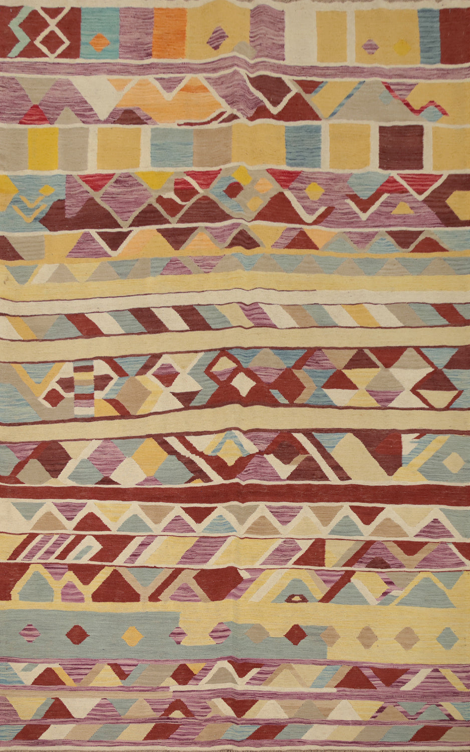 Geometric Kilim Vegetable Dye Area Rug 6x9