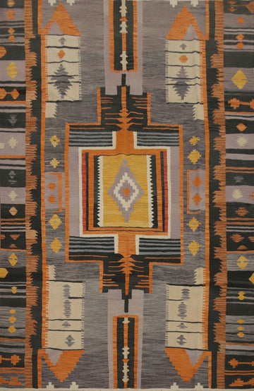 Vegetable Dye Kilim Flat Weave Area Rug 7x10