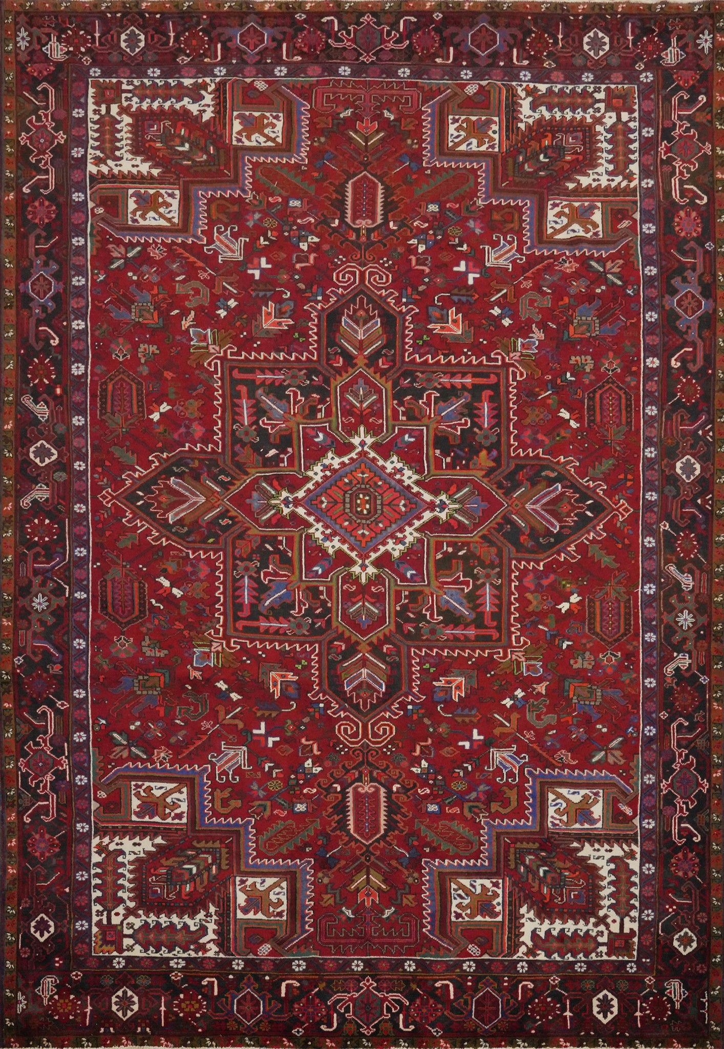 Vegetable Dye Red Heriz Persian Area Rug 10x12
