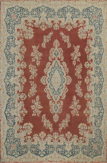 Floral Wool Kerman Persian Area Rug 10x12