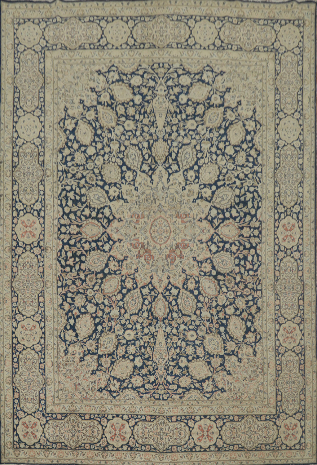 Vegetable Dye Blue Kerman Persian Large Rug 10x13