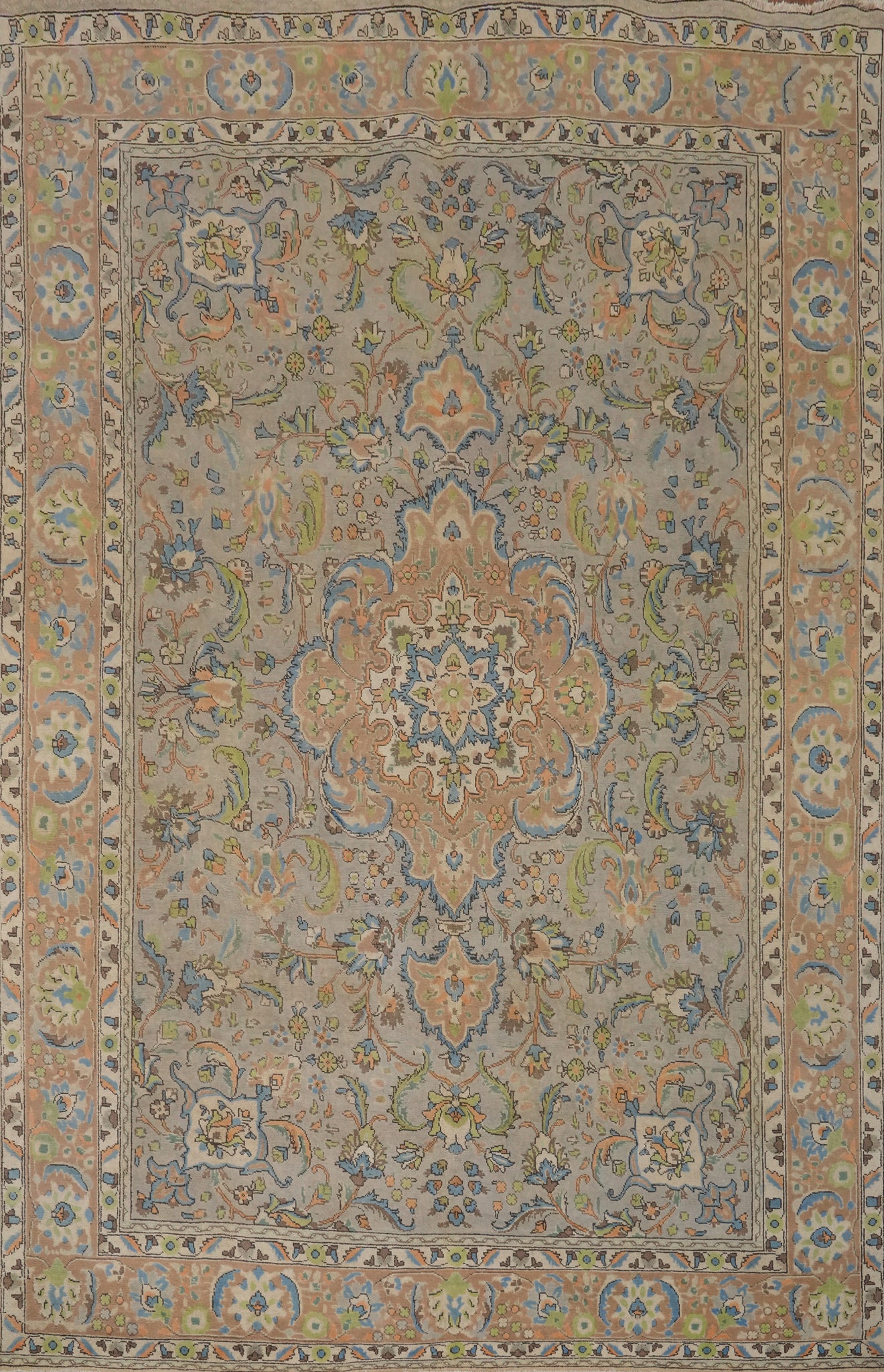 Vintage Floral Tabriz Persian Area Rug 8x11