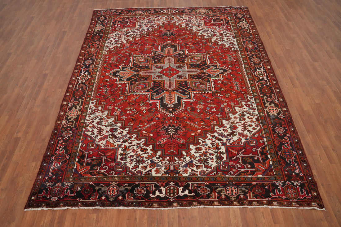Vegetable Dye Red Heriz Persian Area Rug 8x11