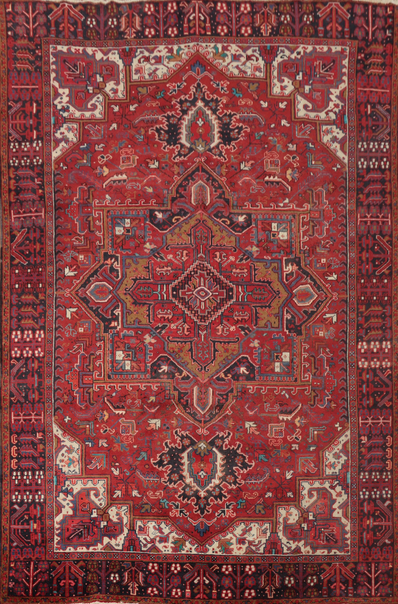Geometric Wool Heriz Persian Area Rug 8x11