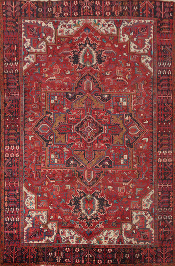 Geometric Wool Heriz Persian Area Rug 8x11