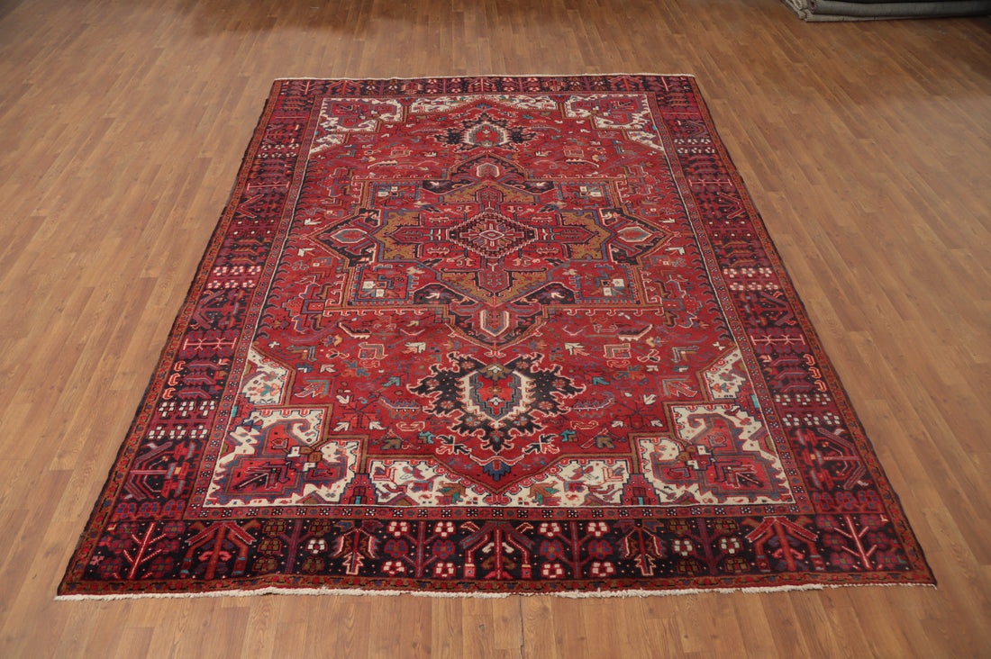 Geometric Wool Heriz Persian Area Rug 8x11