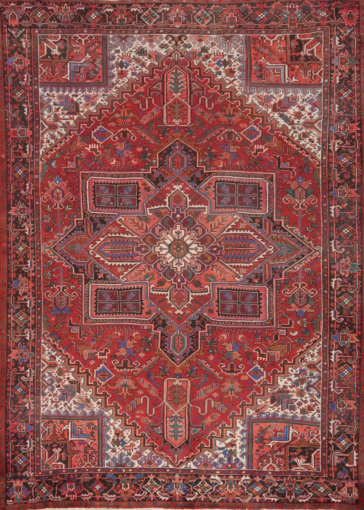 Vegetable Dye Red Heriz Persian Area Rug 10x13