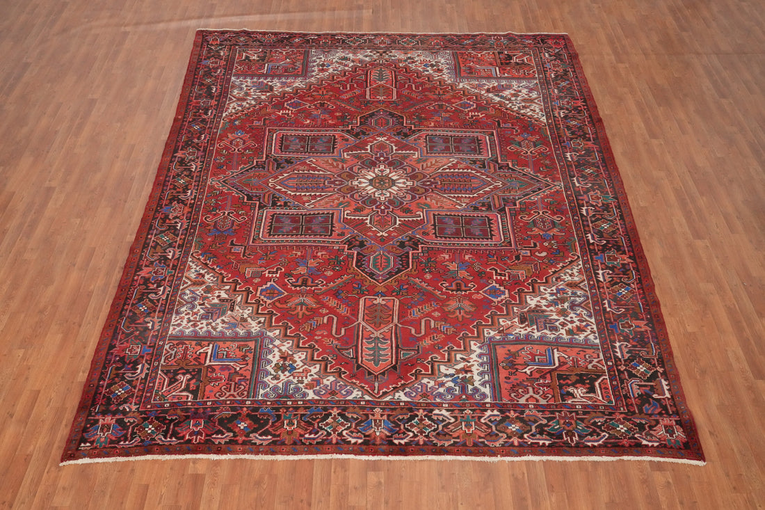 Vegetable Dye Red Heriz Persian Area Rug 10x13