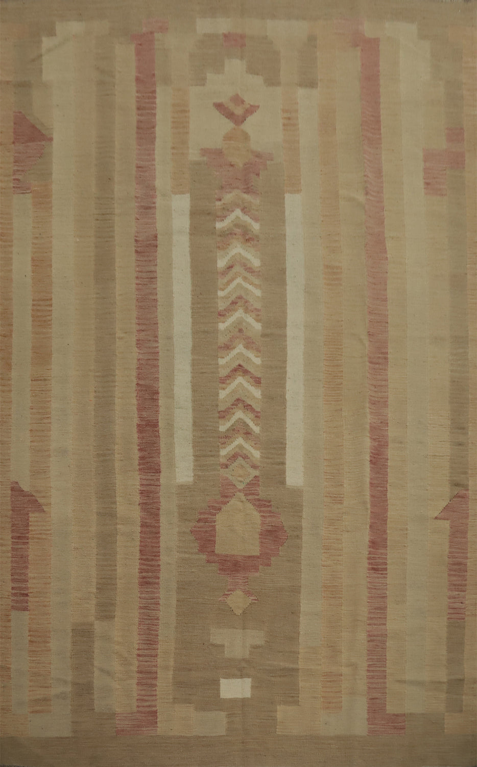Geometric Kilim Vegetable Dye Area Rug 7x9