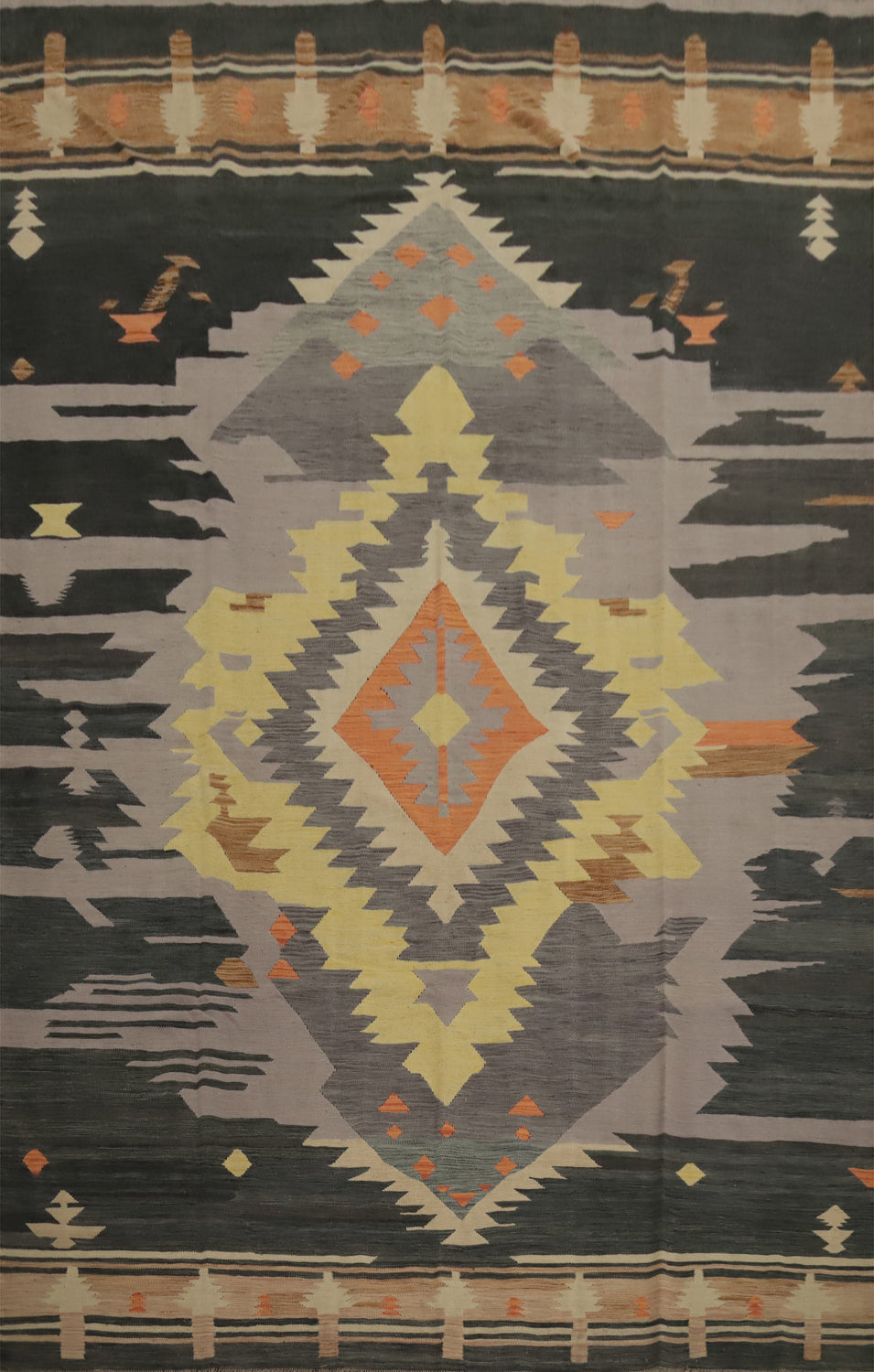 Geometric Kilim Handwoven Area Rug 9x12