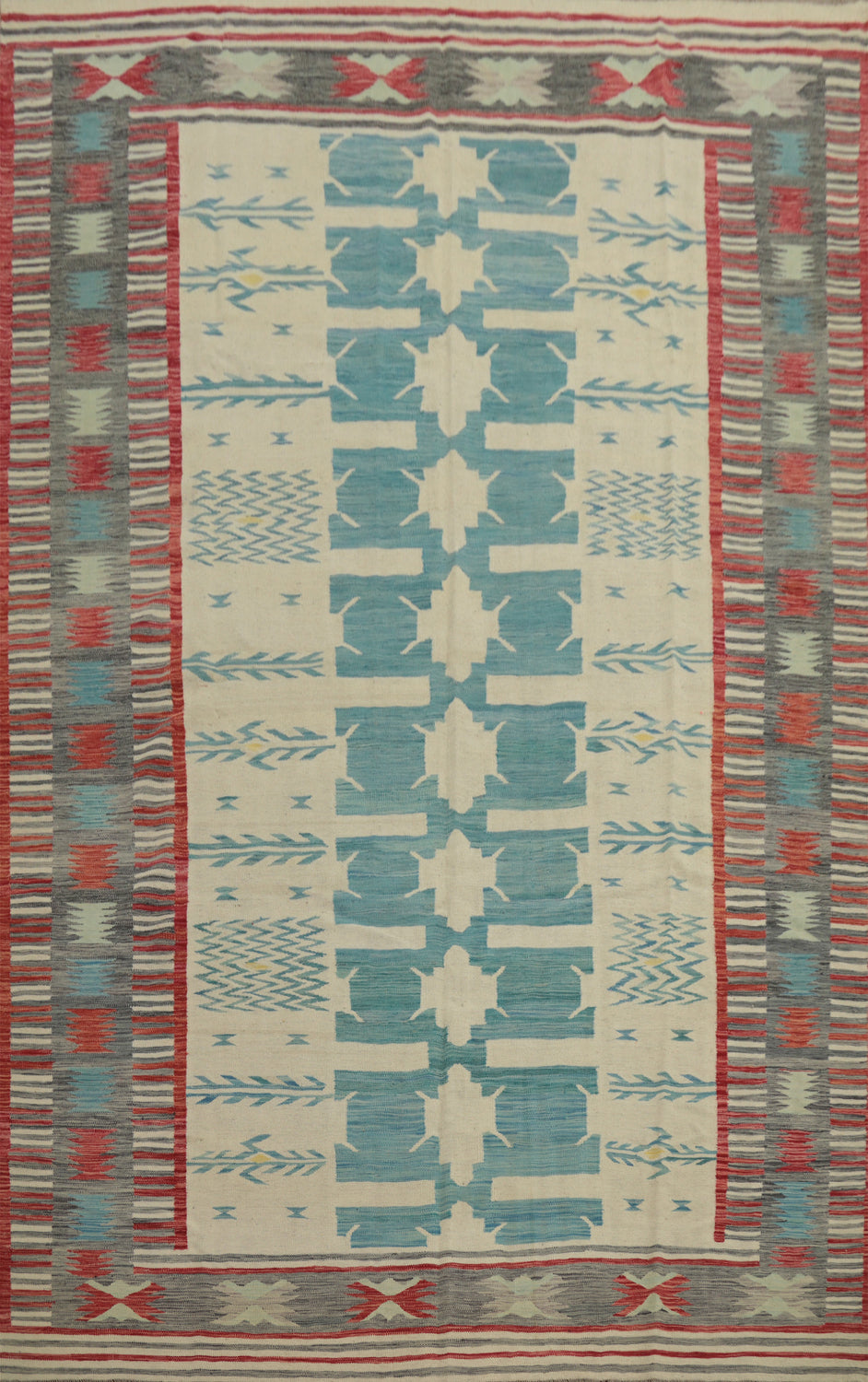 Geometric Kilim Handwoven Area Rug 9x12