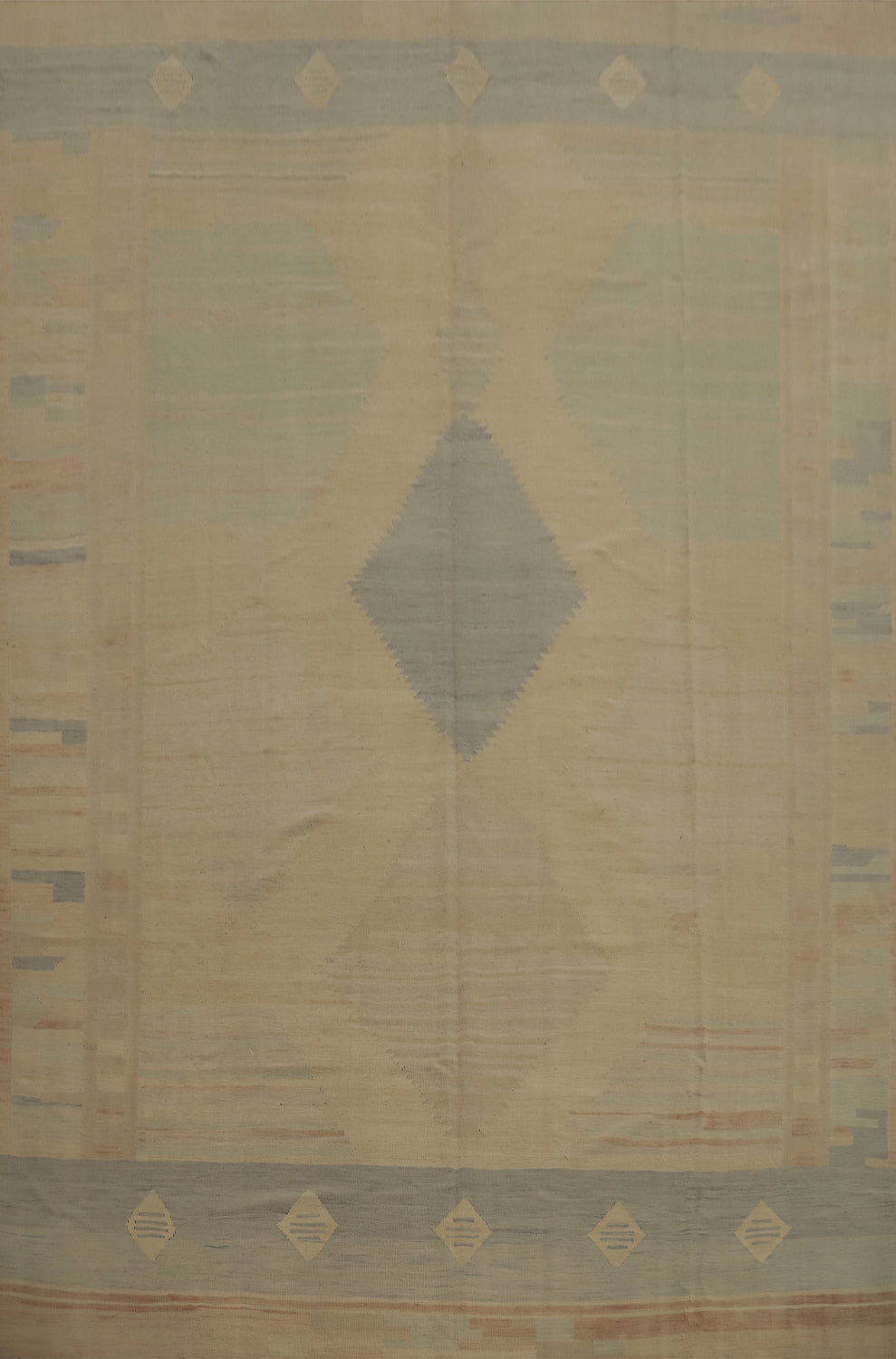 Geometric Kilim Vegetable Dye Area Rug 10x13