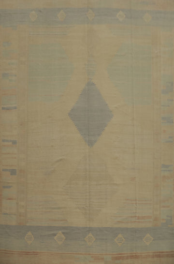 Geometric Kilim Vegetable Dye Area Rug 10x13