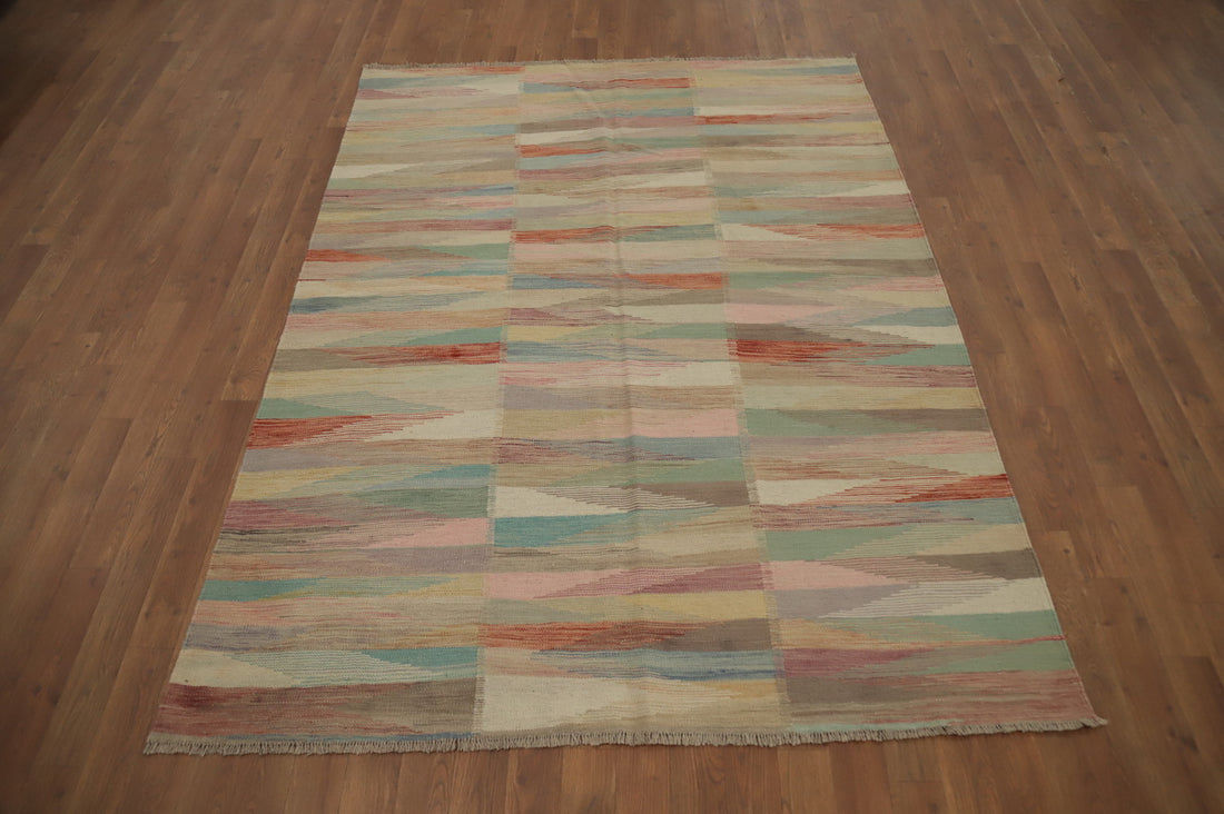 Vegetable Dye Wool Kilim Handwoven Rug 5x7