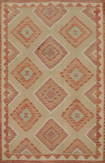 Vegetable Dye Wool Kilim Handwoven Rug 5x7