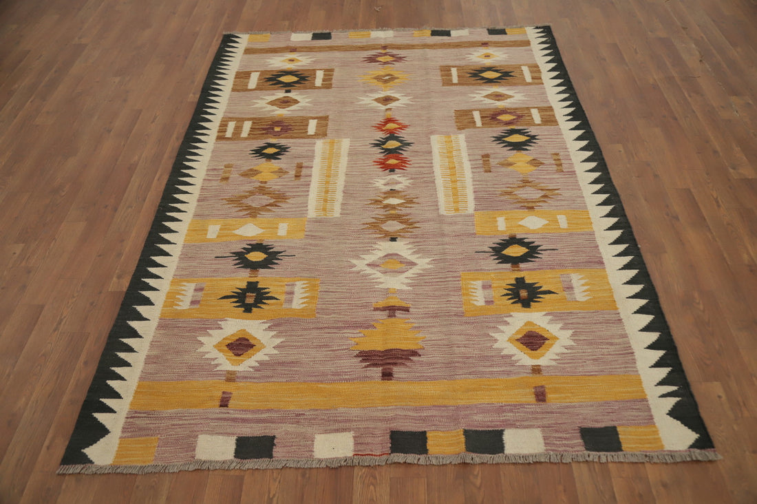 Vegetable Dye Kilim Handwoven Rug 5x7